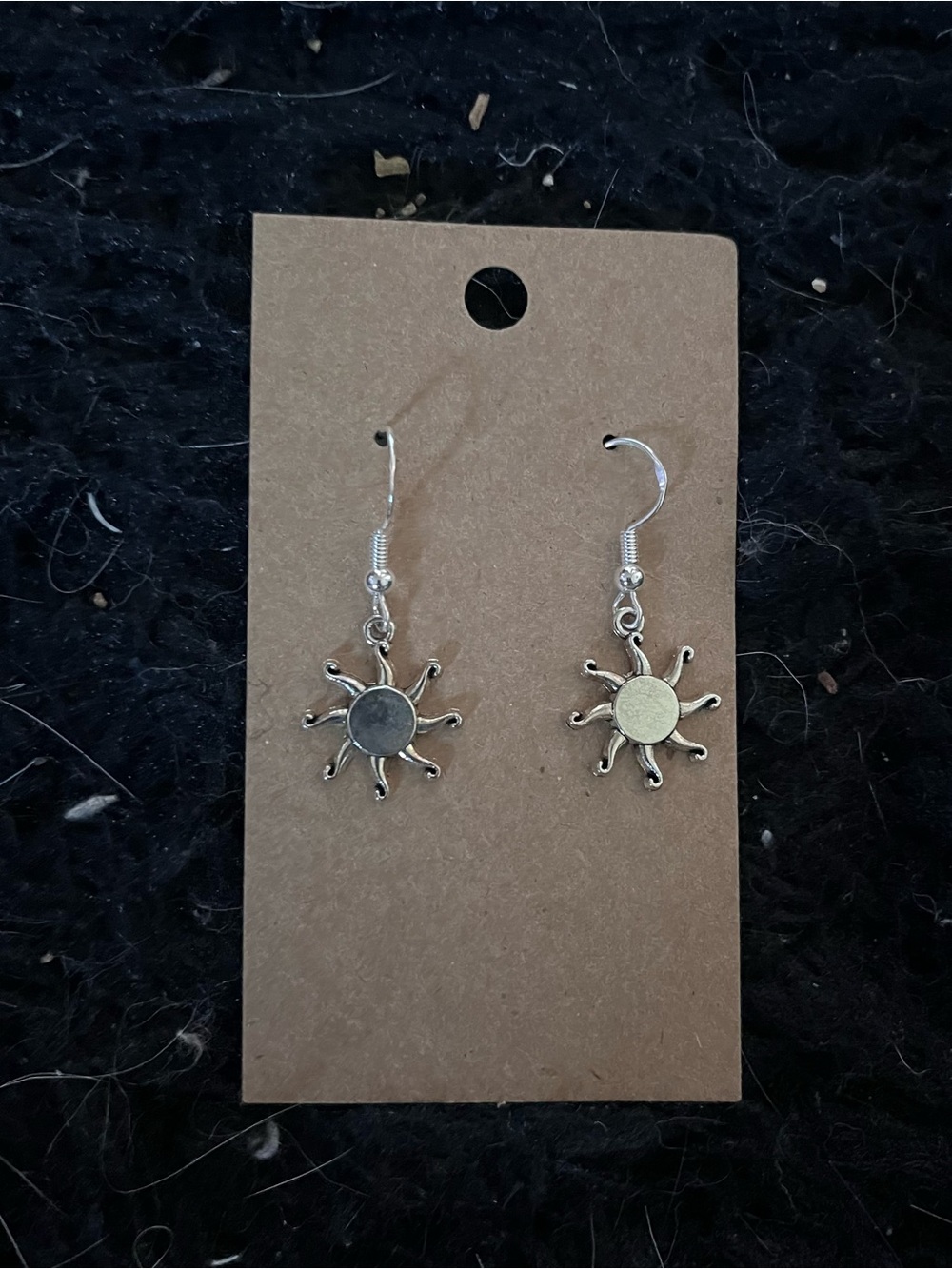 Sterling Silver Sunburst Dangle Earrings